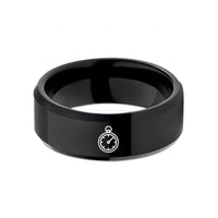 tungsten rings for men – black tungsten pocket watch wedding band