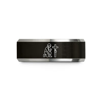 unique presents for mom – black & gray tungsten soldier tags wedding band