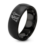 Day Mothers Gifts for Mother in Law from Son in Law – black tungsten soldier tags ring