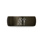 best presents for her – gunmetal & black tungsten soldier tags wedding band