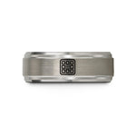 special presents for mom – gray tungsten waffle square wedding band