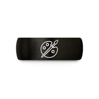 meaningful presents for her – black & gold tungsten paint palette brush wedding band
