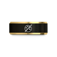 creative presents for sisters – black & gold tungsten paint palette brush wedding band
