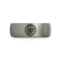 personalized sister present ideas – silver tungsten steering wheel controller wedding band