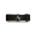 special presents for sisters – black & silver tungsten tester glass wedding band