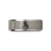 unique presents for sisters – black & grey tungsten tester glass wedding band