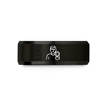 personalized sister present ideas – black tungsten tester glass wedding band