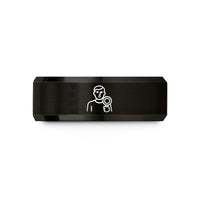 personalized sister present ideas – black tungsten tester glass wedding band