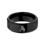 best sister present options – black tungsten tester glass wedding band