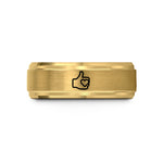 personalized sister present ideas – gold tungsten thumbs up heart wedding band