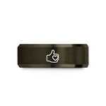 unique presents for siblings – gunmetal & rose gold tungsten thumbs up heart wedding band