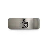 best presents for sisters – rose gold & gray tungsten thumbs up heart wedding band