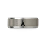 anniversary presents for her – black & gray tungsten iconic landmark wedding band