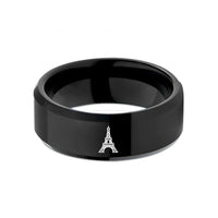 unique presents for partner – black tungsten iconic landmark wedding band
