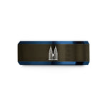 personalized presents for couples – gunmetal & blue tungsten petronas twin towers wedding band