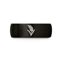unique mom present ideas – black & gold tungsten rice stalk wedding band