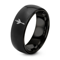 Day Mother's Gifts for Wife – black tungsten valkyrie spear emblem ring