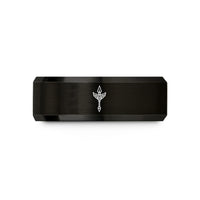 personalized presents for her – black tungsten valkyrie spear emblem wedding band