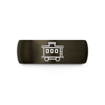 unique moms day band – gunmetal & black tungsten caboose wedding band