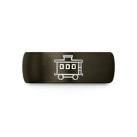 unique moms day band – gunmetal & black tungsten caboose wedding band