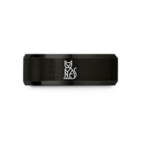 personalized presents for her – black tungsten cat wedding band