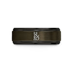 unique present ideas mom – gunmetal & black tungsten cat wedding band