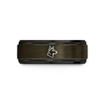 meaningful presents for her – gunmetal & black tungsten german shepherd wedding band