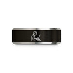 special presents for parents – black & silver tungsten composer silhouette wedding band