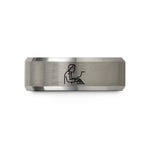 presents for music lovers – black & gray tungsten composer silhouette wedding band