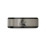 presents for music lovers – black & grey tungsten composer silhouette wedding band
