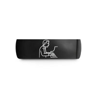 personalized presents for mom – black tungsten composer silhouette wedding band