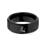 unique presents for her – black tungsten composer silhouette wedding band