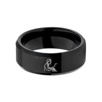unique presents for her – black tungsten composer silhouette wedding band