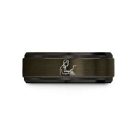 unique presents for her – gunmetal & black tungsten composer silhouette wedding band