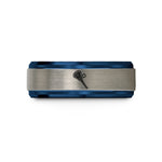 presents for active women – blue & gray tungsten lacrosse stick ball wedding band
