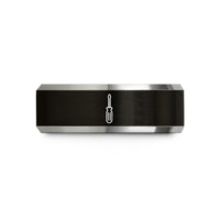 presents for mom unique – black & silver tungsten phillips screwdriver wedding band