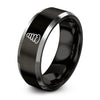 Cairn Stack – Tungsten Wedding Band, 8 mm, Black, Grey Comfort-Fit Unisex