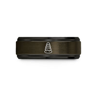 custom presents from husband – gunmetal & black tungsten cairn stack wedding band