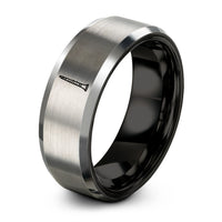 personalized presents for wife – black & grey tungsten clarinet ring