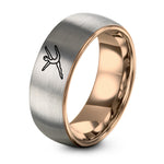 Day Mothers Gifts from Husband Unique – rose gold & grey tungsten contemporary dancer leap ring