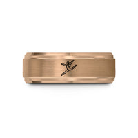 special presents for mom – rose gold tungsten contemporary dancer leap wedding band