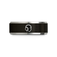 unique presents for her – black & grey tungsten dj headphones wedding band