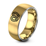 Day Mothers Gifts from Husband Unique – gold & silver tungsten pretzel ring