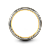 husband to wife presents – pretzel engraving on gold & silver tungsten wedding band