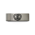 personalized rings for women – silver tungsten pretzel wedding band
