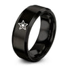 Star – Tungsten Wedding Band, 8 mm, Black Comfort-Fit Unisex