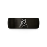 personalized presents for mom – black & rose gold tungsten adoptive mom heart wedding band