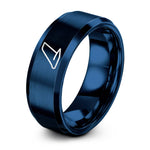 blue tungsten airplane tail fin ring
