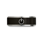 best presents for mothers – black & silver tungsten bypass switch wedding band