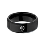 unique mom present ideas – black tungsten map pin wedding band
